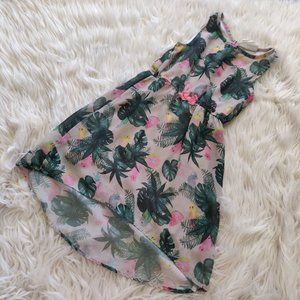 H&M Conscious Girl's Hi-Low Dress Plants Birds
